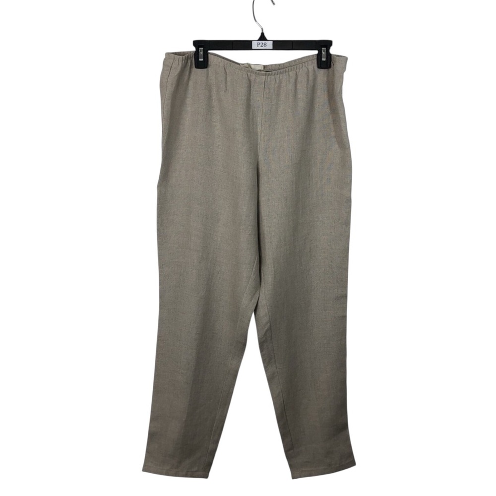 Eileen Fisher Linen Pants Sz Large Pockets Relaxed‎ Lightweight Summer  Side Zip